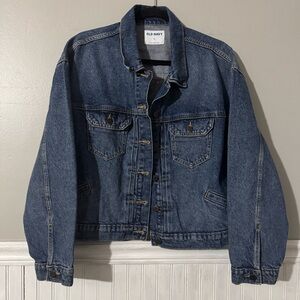 Old Navy Cropped Denim Dark Wash Jacket Size XL NWT